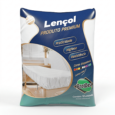 Lençol Descartável TNT 2,10 X 0,90cm Gr20 10 Unidades - Protdesc