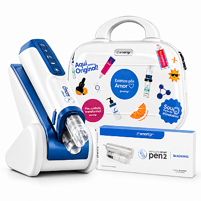 Smart Pen 2 Caneta de Microagulhamento + Frasqueira + Cartucho 36 Pontas