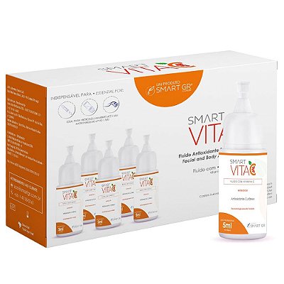 Kit Com 5 Ampolas Smart Vita C Fluido Antioxidante Facial Smart Gr 5ml