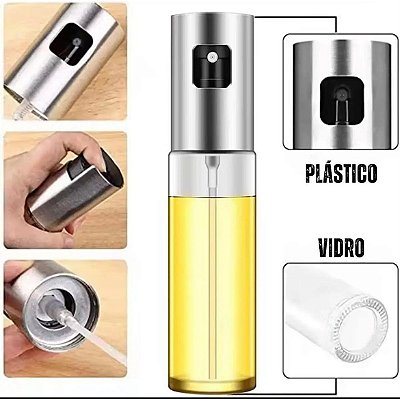 Borrifador Spray Azeite Vinagre Molhos Prateado