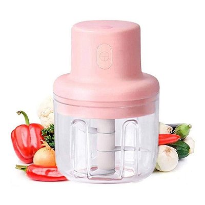 Triturador de Alho Elétrico Rosa