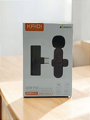 Microfone Lapela Kaidi Tipo C Preto