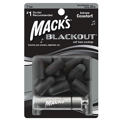 Mack's Blackout Protetor Auricular 7 Pares 32 dB com Case