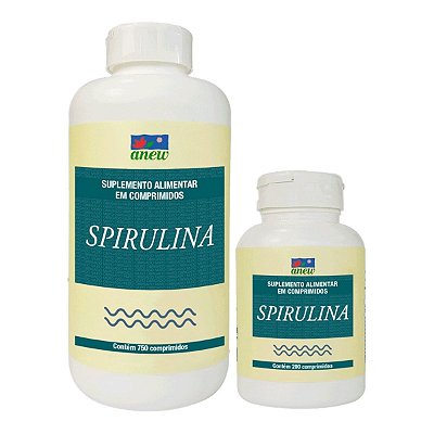NOVIDADE Spirulina Anew -  frascos com 200 comprimidos (80g) tamanho P    OU   750 comprimidos (300 g). TAMANHO G