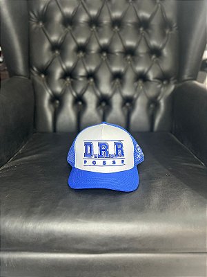 BONÉ CLÁSSICO DRR POSSE - ABA RETA  Trucker Azul e Branco    (Snapback)