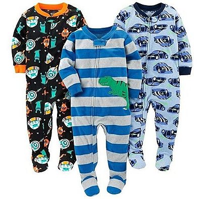 KIT 3 MACACÕES FLEECE SIMPLE JOYS made by CARTER'S - DIVERSOS - MENINO