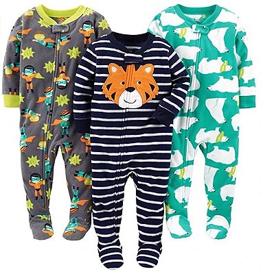 KIT 3 MACACÕES FLEECE SIMPLE JOYS made by CARTER'S - ZOO - MENINO