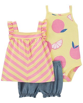 CONJUNTO VERÃO 3 PEÇAS CARTER'S - FRUTINHA - MENINA