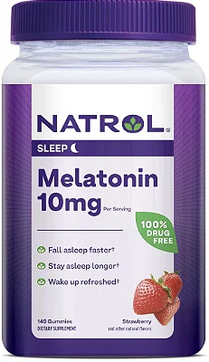 MELATONINA EM GOMA NATROL STRAWBERRY - 180 GUMMIES ADULTO 10mg