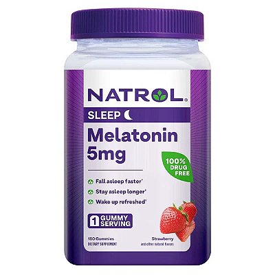 MELATONINA EM GOMA NATROL STRAWBERRY - 180 GUMMIES ADULTO 5mg