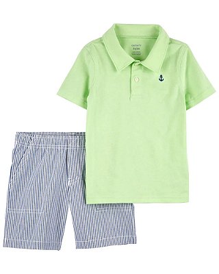 CONJUNTO VERÃO 2 PEÇAS CARTER'S - ÂNCORA VERDE CLARO - MENINO