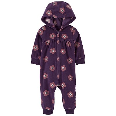 MACACÃO FLEECE CARTER'S - FLORAL ROXO - MENINA