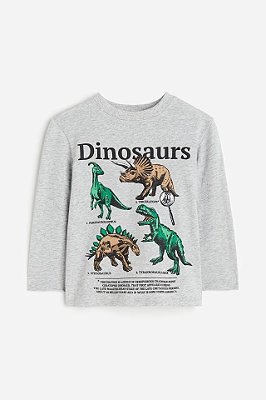 CAMISETA MANGA LONGA H&M - DINOSSAURO - MENINO