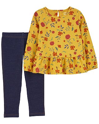 CONJUNTO 2 PEÇAS CARTER'S - FLORAL - MENINA