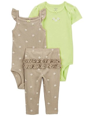 CONJUNTO 3 PEÇAS CARTER'S - MARGARIDAS - MENINA