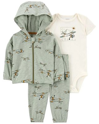 CONJUNTO 3 PEÇAS CARTER'S - AVIÃO - MENINO
