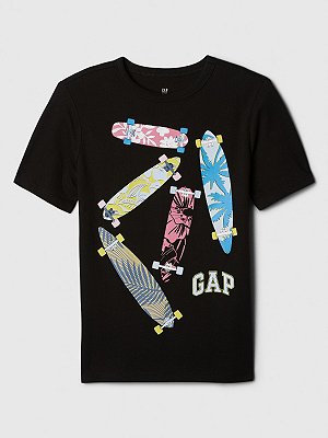 CAMISETA MANGA CURTA GAP KIDS - SKATE LOGO - MENINO