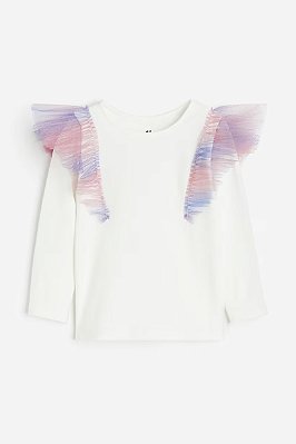 CAMISETA MANGA LONGA H&M - TULE RAINBOW - MENINA
