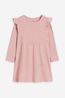 VESTIDO H&M - CANELADO ROSA - MENINA