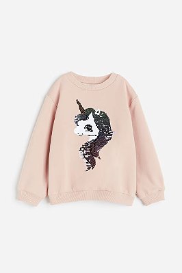 MOLETINHO FLANELADO H&M - UNICÓRNIO PAETÊ - MENINA