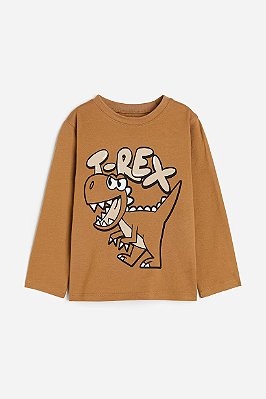 CAMISETA MANGA LONGA H&M - T-REX - MENINO