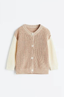 CARDIGAN EM FIO H&M - BEGE E BRANCO - UNISSEX