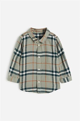 CAMISA MANGA LONGA H&M - XADREZ VERDE - MENINO