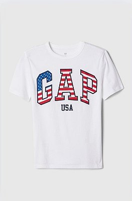 CAMISETA MANGA CURTA GAP - LOGO EUA - MENINO