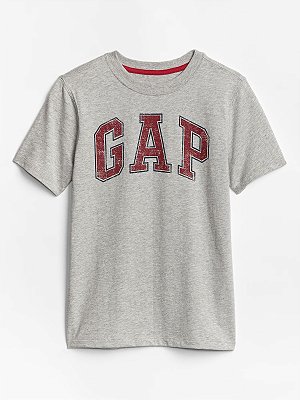 CAMISETA MANGA CURTA GAP - LOGO CINZA - MENINO