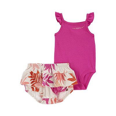 CONJUNTO VERÃO 2 PEÇAS CARTER'S - ROSA FLORAL - MENINA