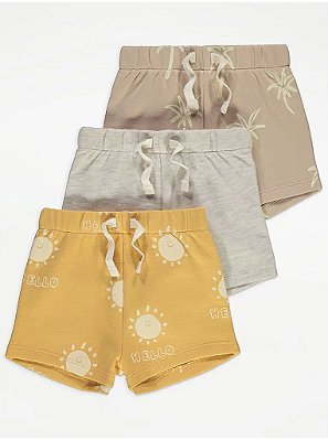 KIT 3 BERMUDAS GEORGE BABY - PRAIA - MENINO