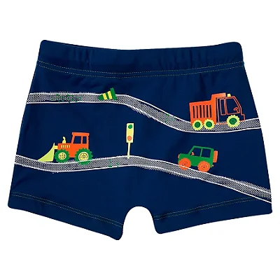 SUNGA MODA PRAIA TIP TOP TODDLER - CARRINHO - PROTEÇÃO UV50+  MENINO