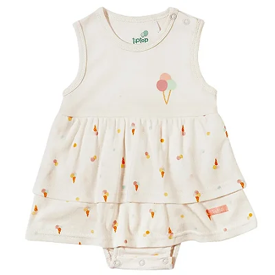 VESTIDO BODYSUIT TIP TOP - SORVETINHOS OFF-WHITE - MENINA
