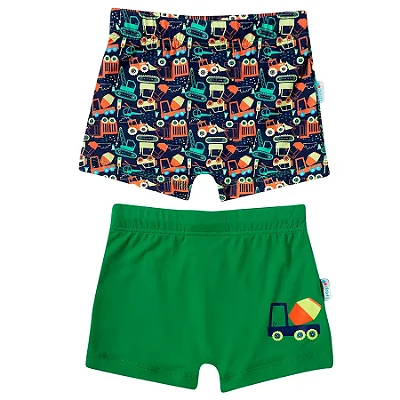 MODA PRAIA KIT 2 SUNGAS TIP TOP TODDLER - CAMINHÃOZINHO - MENINO
