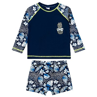 MODA PRAIA 2 PEÇAS TIP TOP - ABACAXI SUPER COOL - PROTEÇÃO UV50+ - MENINO