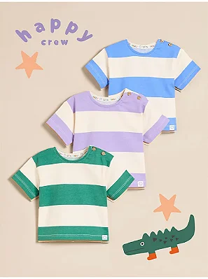 KIT 3 CAMISETAS GEORGE BABY LITTLE ANGEL - LISTRAS