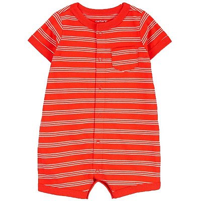 MACACÃO ROMPER CARTER'S -  CORAL LISTRADO - MENINO