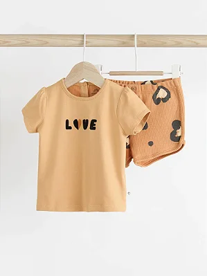 CONJUNTO VERÃO 2 PEÇAS NEXT BABY - ANIMAL PRINT CORAÇÃO - MENINA