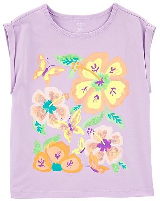 CAMISETA MANGA CURTA CARTER'S - FLOWERS - MENINA