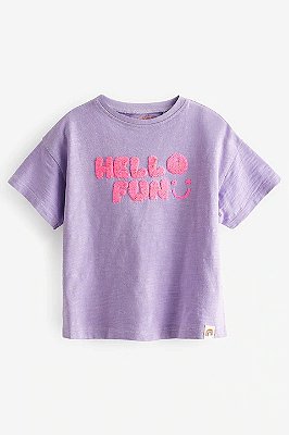 CAMISETA NEXT BABY - ROXA HELLO FUN - MENINA