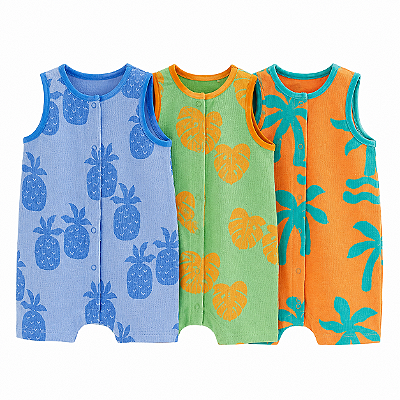 KIT 3 MACACÕES ROMPERS NEXT BABY - ABACAXI - MENINO
