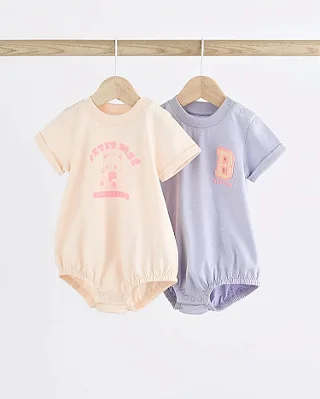 KIT 2 MACACÕES ROMPERS NEXT BABY - PETIT BEBE - MENINA