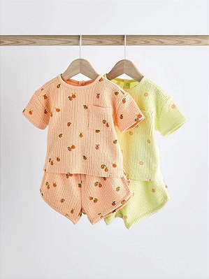 KIT 2 CONJUNTOS NEXT BABY - FLORZINHA E FRUTINHAS - MENINA