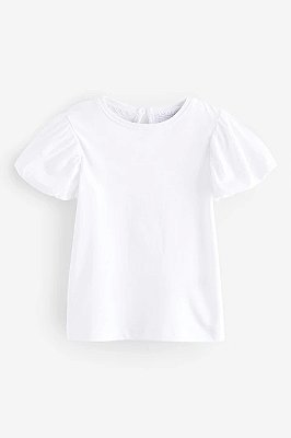 CAMISETA MANGA CURTA NEXT BABY - BRANCA - MENINA