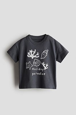 CAMISETA MANGA CURTA H&M - "HOLIDAY PARADISE" - MENINO