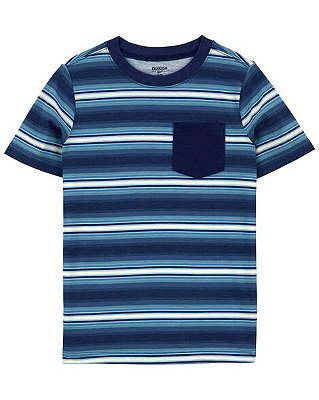 CAMISETA MANGA CURTA OSHKOSH - LISTRADA AZUL - MENINO