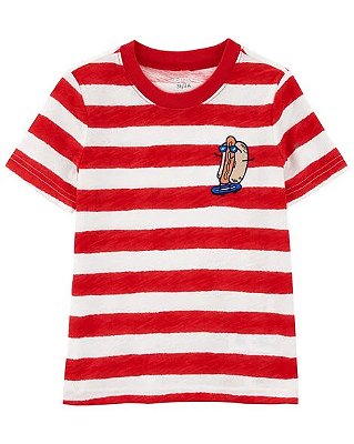 CAMISETA MANGA CURTA CARTER'S - HOT-DOG LISTRADO - MENINO
