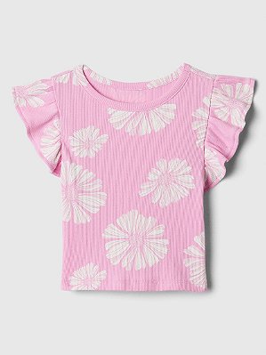 CAMISETA MANGA CURTA GAP - FLORAL LILÁS - MENINA
