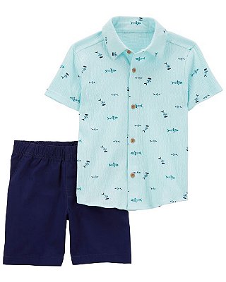 CONJUNTO VERÃO 2 PEÇAS CARTER'S - PEIXINHOS AZUL - MENINO
