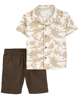 CONJUNTO VERÃO 2 PEÇAS CARTER'S - DINOSSAURO MARROM - MENINO